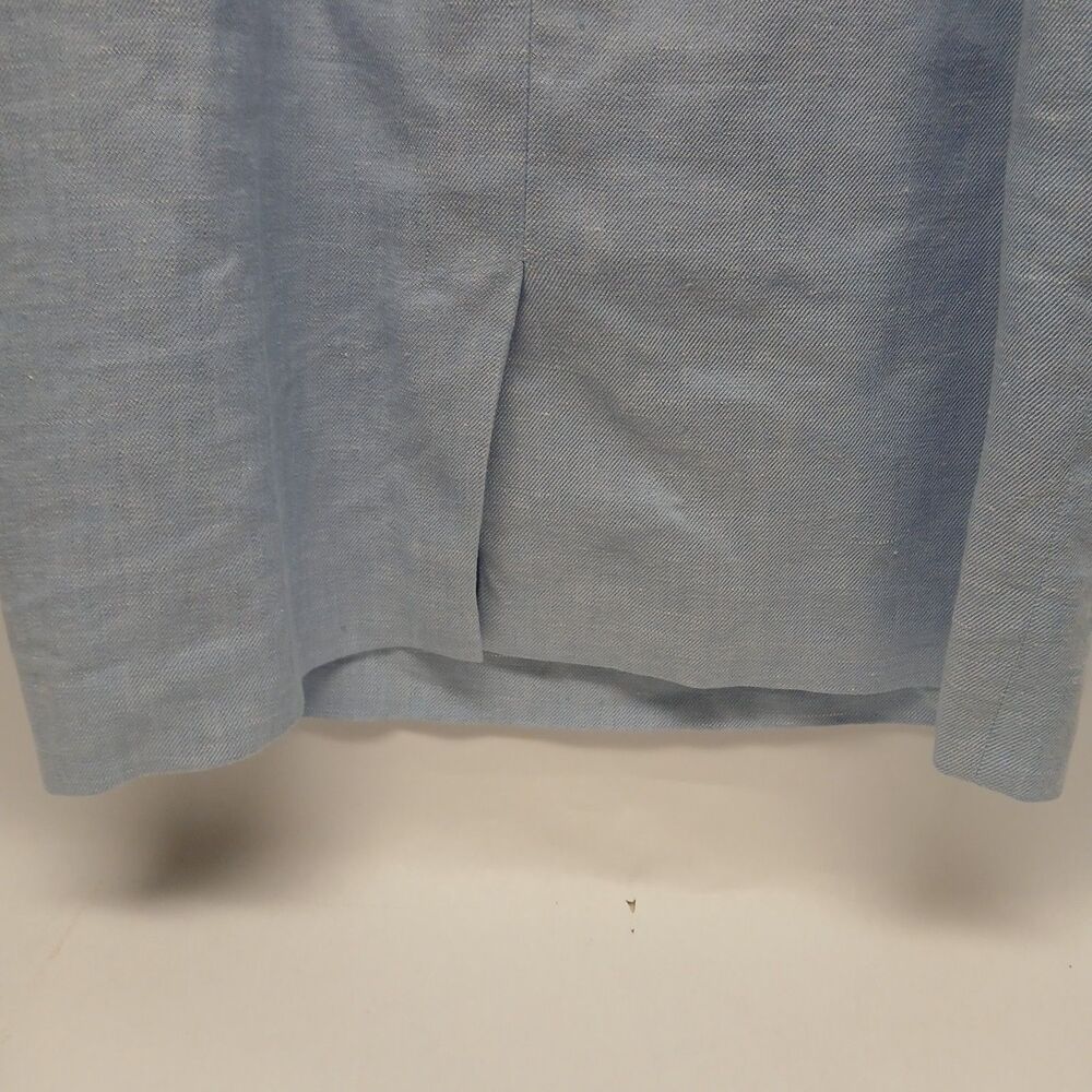 J.Crew Linen Blend Sheath Dress Blue Size 8 Square Neck Career Office Knee SP23 - Picture 6 of 10